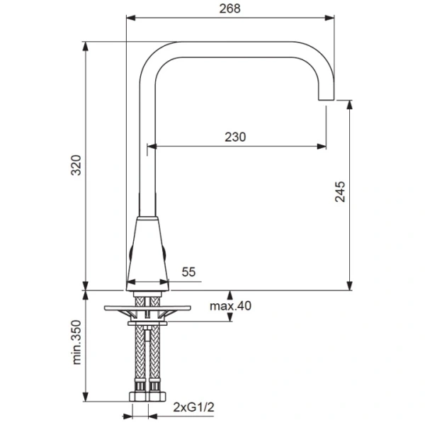 смеситель для кухонной мойки vidima уно ba242aa