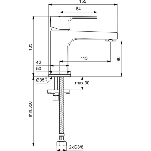 смеситель для раковины ideal standard cerafine d bc682aa