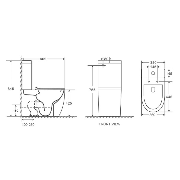 унитаз напольный azario grado az-2141 66.5x38 см, безободковый, с бачком и сиденьем микролифт, цвет белый