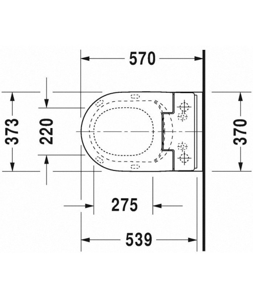 унитаз подвесной duravit me by starck 2529592000, для крышки-биде sensowash, с креплением, цвет белый