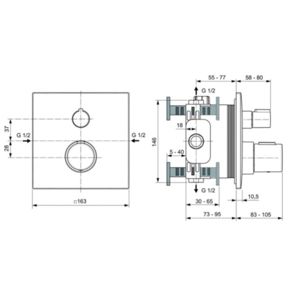 смеситель для душа ideal standard ceratherm c100 a7522a5