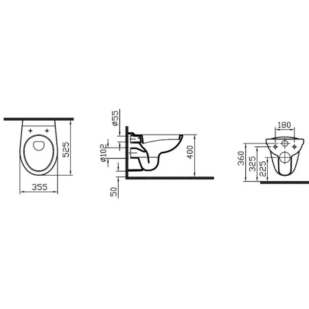 комплект унитаз с инсталляцией vitra normus 9773b003-7201 с сиденьем микролифт и с белой клавишей смыва