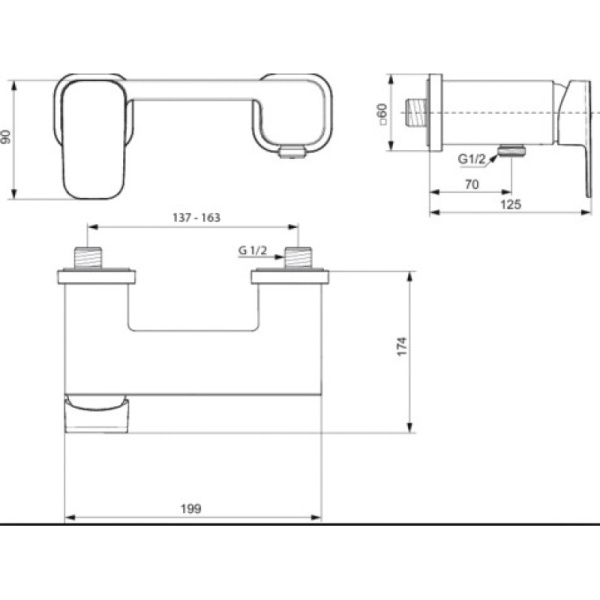 смеситель для душа ideal standard tonic ii a6337aa