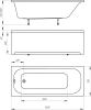 акриловая ванна aquatek лугано 160x70 lug160-0000001 без панелей, каркаса и слив-перелива