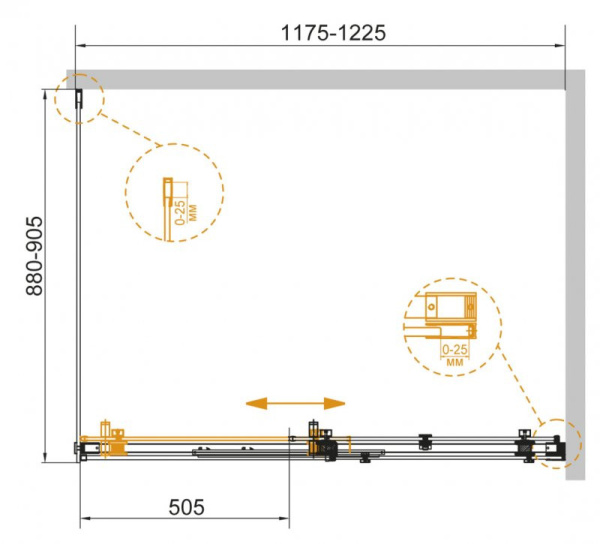 душевой уголок 120x90 cezares stylus-soft-ah-1-120/90-c-cr прозрачное