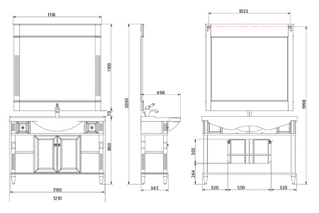 Зеркало Migliore Kantri 26741 Красное