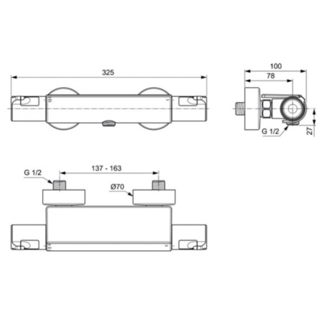 cмеситель для душа ideal standard ceratherm t50 a7695aa