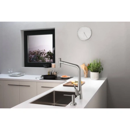 смеситель для кухни hansgrohe metris select m71 73816000, хром