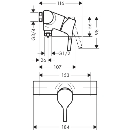 смеситель для душа hansgrohe talis s 72601000