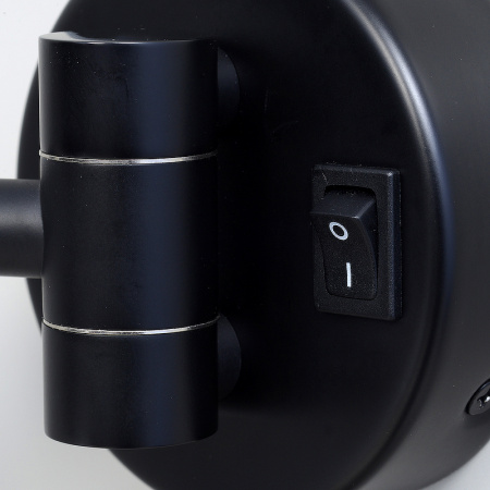 косметическое зеркало wasserkraft k-1004black с подсветкой с увеличением, черный матовый