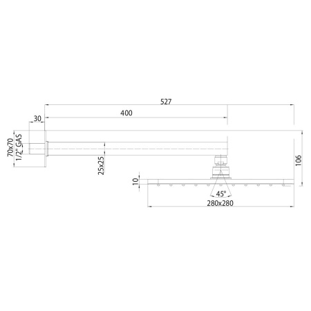 верхний душ bossini cosmo h69598i.030, квадратный цвет хром