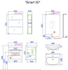 тумба под раковину aqwella smart 50 см, фасад белый, корпус дуб балтийский srt0105db