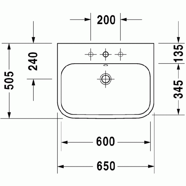 раковина полувстраиваемая duravit happy d.2 2318650027