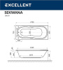 акриловая ванна excellent sekwana 170x75 "relax" цвет золото