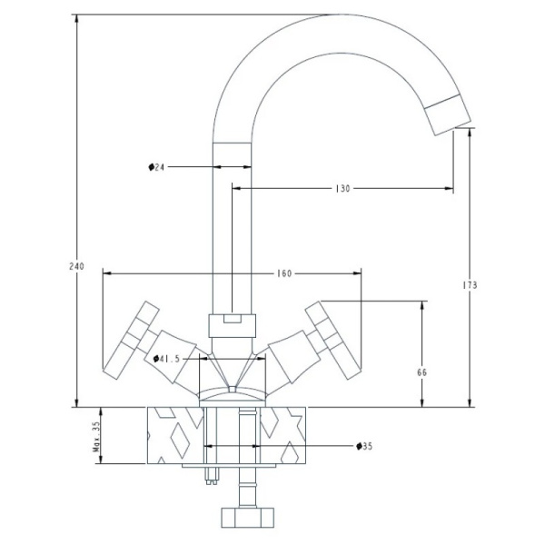 смеситель для раковины esko zurich (zh 26)