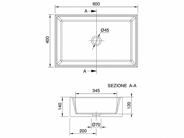 раковина 60 см scarabeo teorema 2.0 5101 37 bk цвет lava