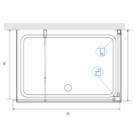 душевой уголок rgw walk in wa-005-1b 120x90 351005129-14 профиль черный стекло прозрачное