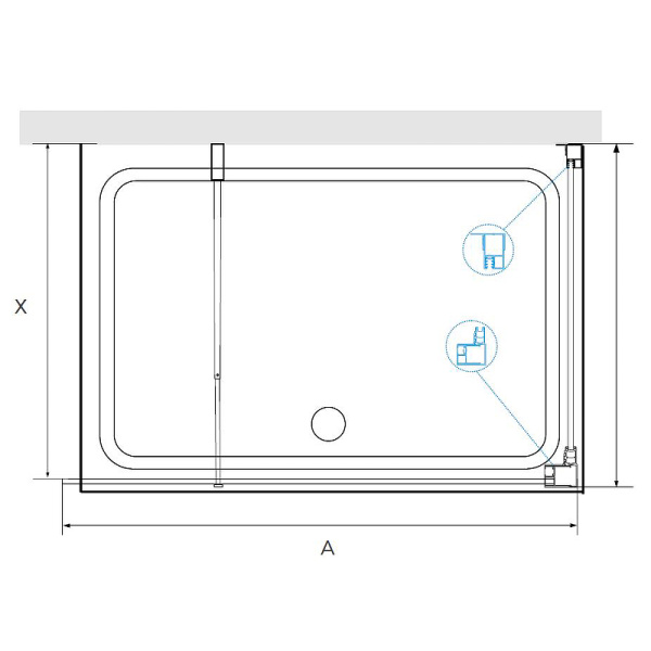 душевой уголок rgw walk in wa-005-1b 110x90 351005119-14 профиль черный стекло прозрачное