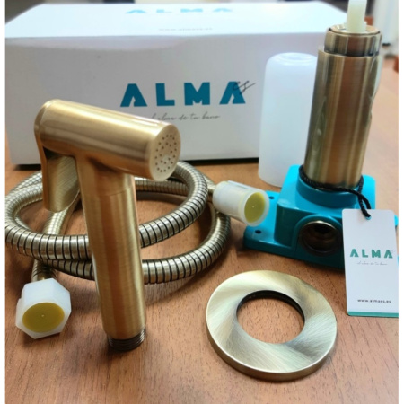 гигиенический душ со смесителем almaes benito al-859-09 цвет бронза