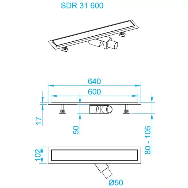 душевой лоток rgw sdr-31b 47213160-04 с черной решеткой