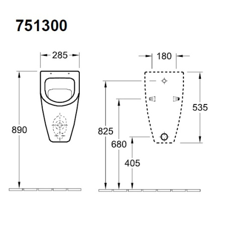 писсуар подвесной villeroy & boch subway 75130001