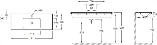 накладная раковина в ванную jacob delafon vox 120 exab112-z-00