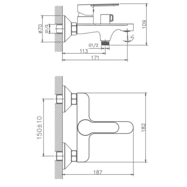 смеситель для ванны haiba hb60557-8 цвет белый \ хром