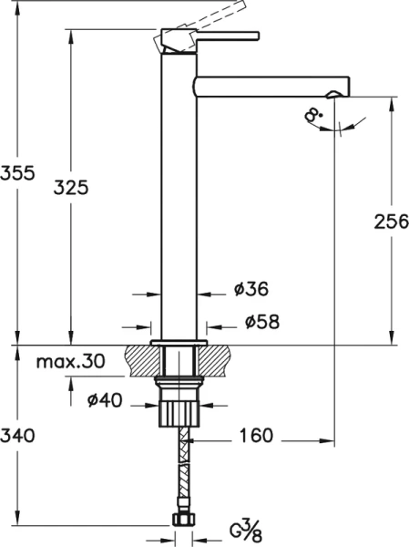 смеситель для раковины vitra origin a4255836 матовый черный