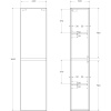 пенал подвесной legno bianco cezares molveno molveno-1600-2a-sc-lb