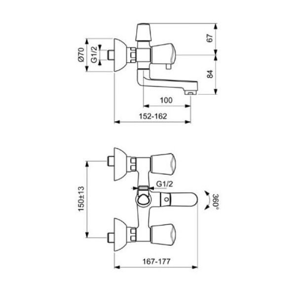 смеситель для ванны vidima seva trio ba350aa