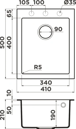 мойка кухонная omoikiri bosen 41a-gr leningrad grey