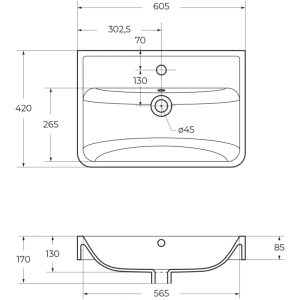 раковина belbagno 60 19060 белая