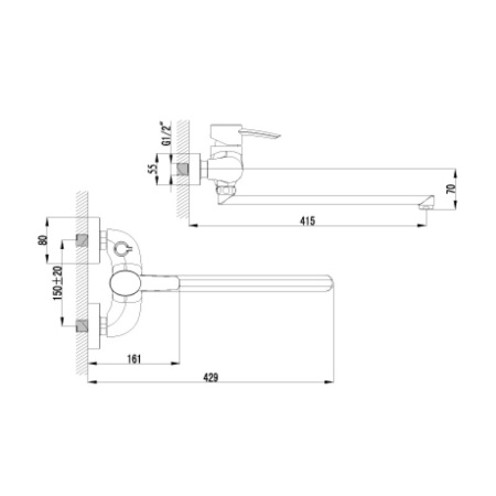 смеситель для ванны с душем lemark atlantiss lm3217c