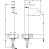 смеситель gessi via tortona 18604#149 для раковины, высокий, с изливом 127 мм, без донного клапана, цвет finox