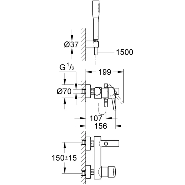 смеситель для ванны grohe concetto new 32212001