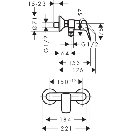 смеситель для душа hansgrohe logis 71600670