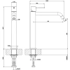 смеситель gessi via tortona 18606#299 для раковины, высокий, с изливом 211 мм, без донного клапана, цвет черный xl