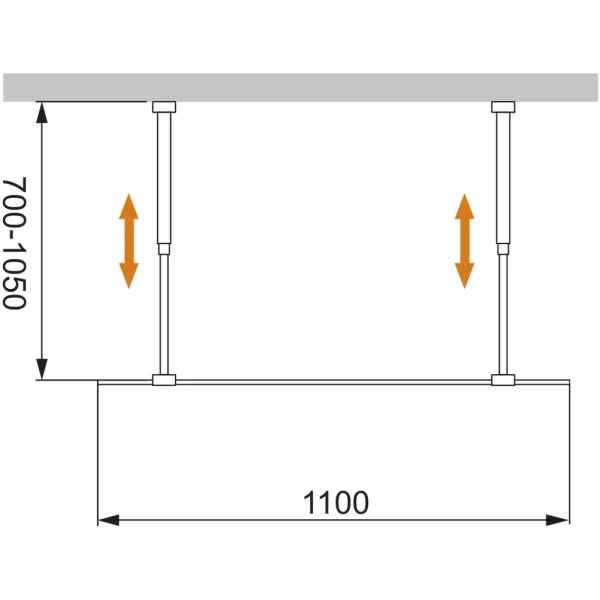 неподвижная перегородка 110 см cezares liberta-l-2-110-c-cr прозрачное