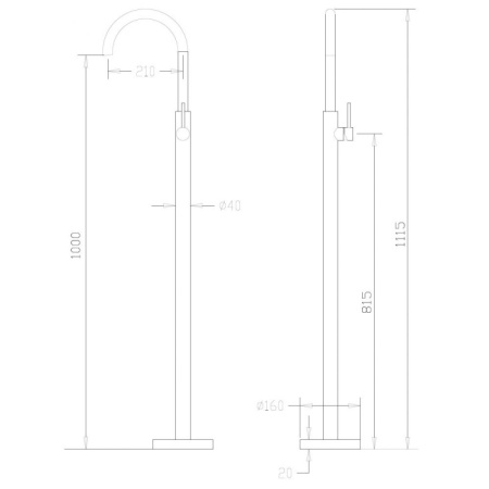 смеситель для раковины напольный abber wasser kreis af8141b черный матовый