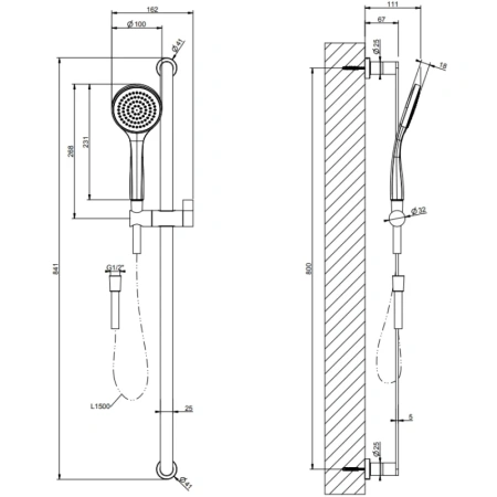 душевой гарнитур gessi emporio 47242#031 цвет хром