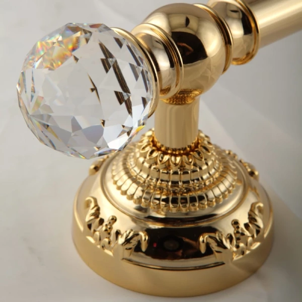 Полотенцедержатель Migliore Cristalia 16844 двойной, цвет золото с кристаллами Swarovski