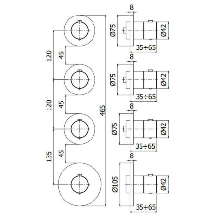 термостат для ванны paffoni modular box mde019cr