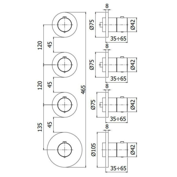 термостат для ванны paffoni modular box mde019cr