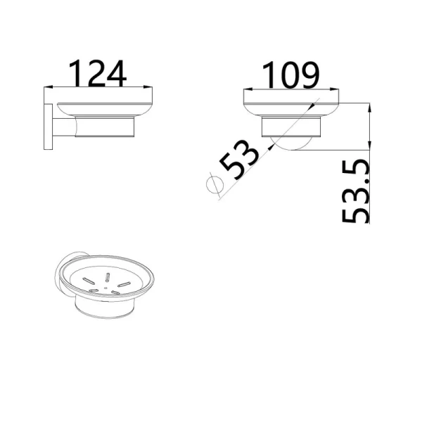 мыльница настенная AQUAme Trento AQM7211CR