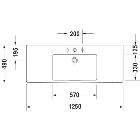 раковина полувстраиваемая 125 см duravit vero 0329120000