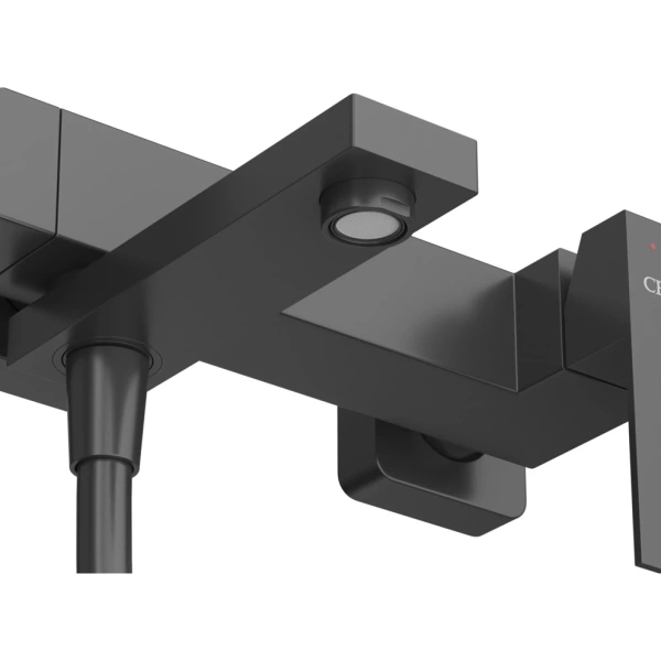 смеситель для ванны cezares slider slider-vd-nop с душевым гарнитуром, черный матовый