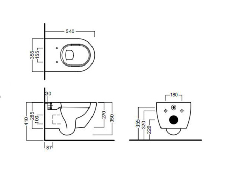 унитаз подвесной hatria fusion a0y1cc02 безободковый, без сиденья, цвет черный матовый