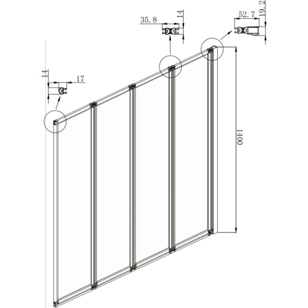 шторка на ванну ambassador bath screens 90х140 16041110r профиль хром стекло crystalpure