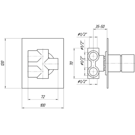 переключатель на 4 положения migliore kvant ml.kvt-2728.cr