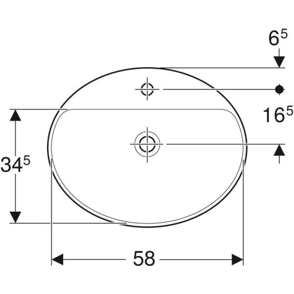 раковина встраиваемая 60 см geberit variform 500.726.01.2